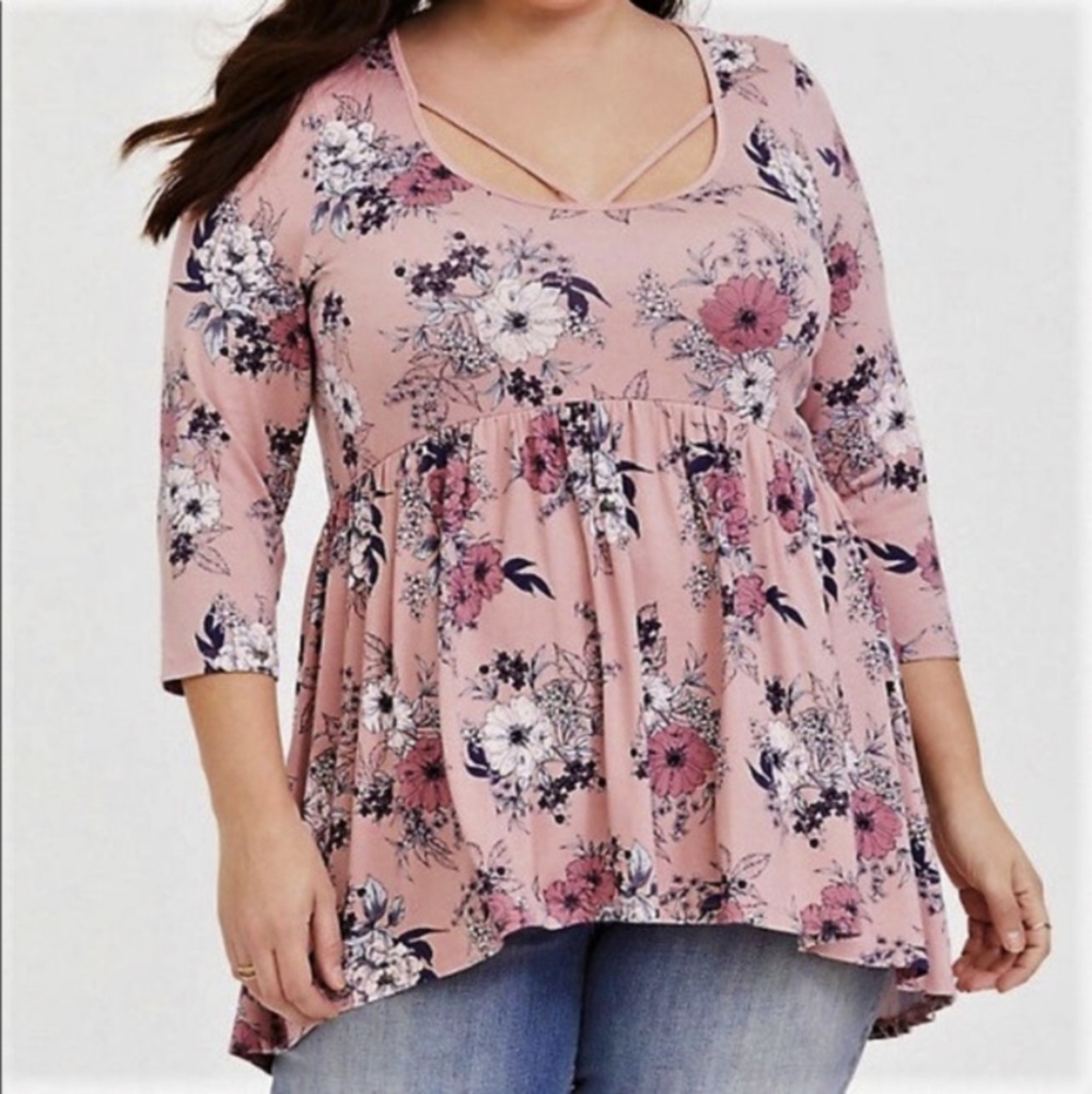 Torrid Super Soft Strappy Floral Babydoll